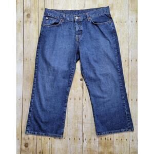 LUCKY BRAND DUNGAREES Classic Fit Crop Button Fly Jeans sz 14/32 Style FOA6011